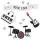 preview thumbnail 1 of 2, Lambs & Ivy Rock Star Musical Instruments Wall Decals/Stickers - Drums/Guitar