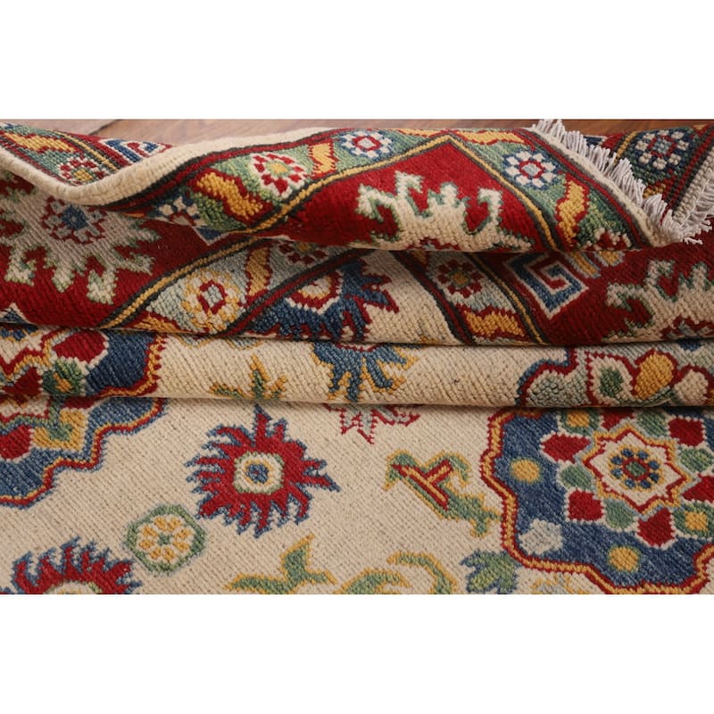 Kazak Floral Oriental Area Rug Hand-Knotted Bedroom Wool Carpet - 5'1" x 6'5"