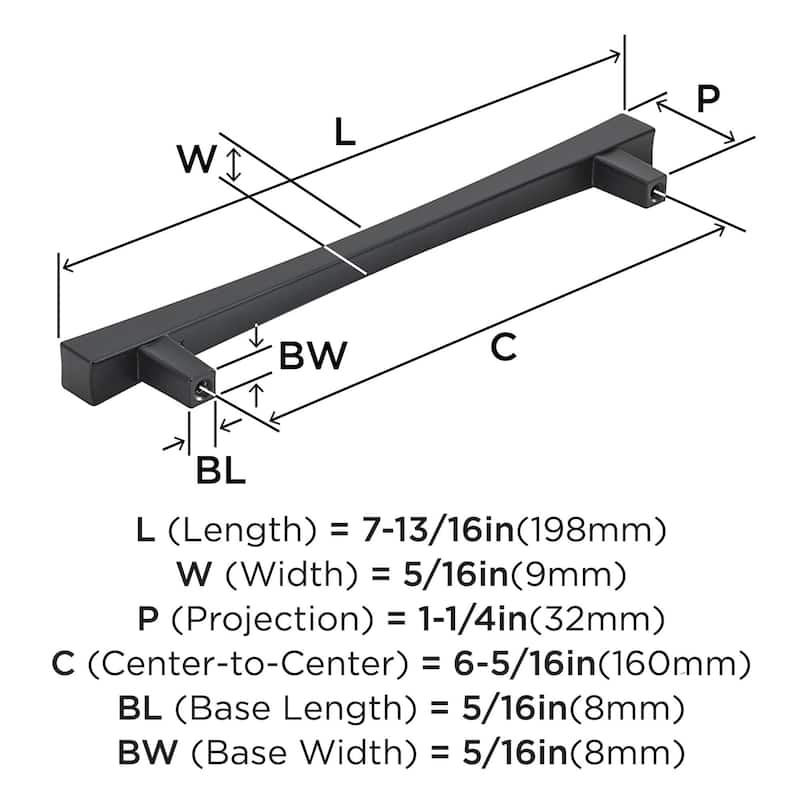 Amerock BP37324 Pailou 6-5/16" Center to Center Bar Cabinet Pull