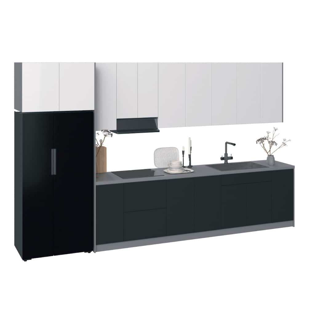 Kitchen Timeless Collection Black & White Gloss Color Base Size 13Ft Wide - 157x24