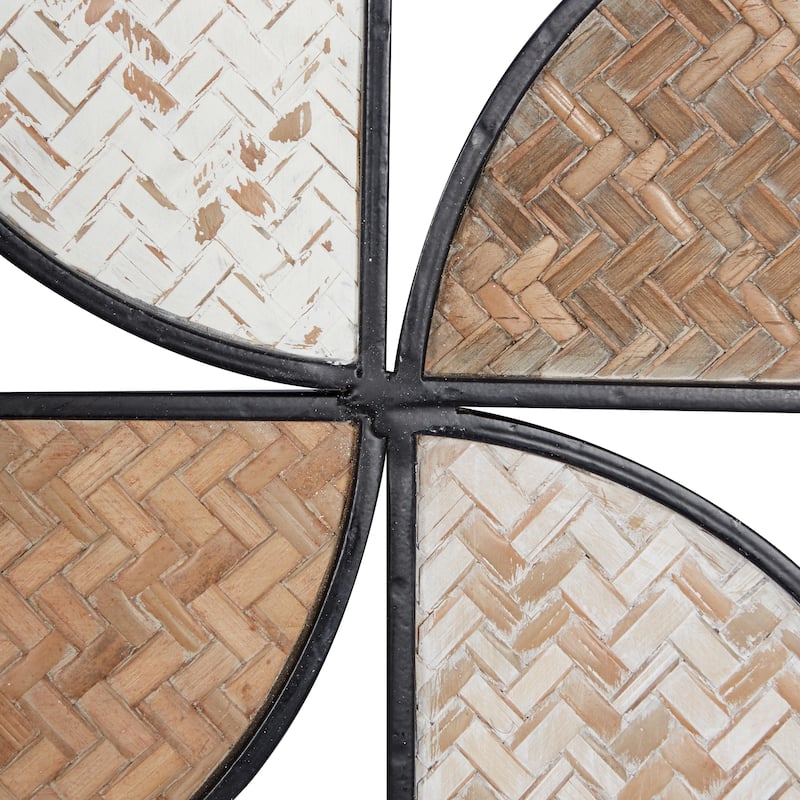 Metal Geometric Carved Designs Home Wall Decor - Set of 2 Brown - Roche River Decor
