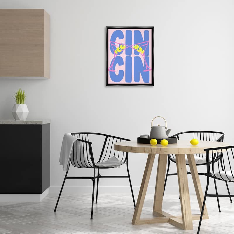 Stupell Pastel Cin Cin Cheers Framed Floater Canvas Wall Art Design By House of Lulu