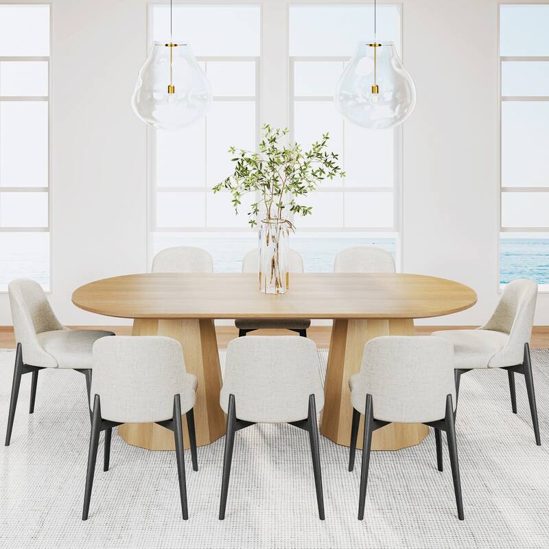 86" Double Pedestal Solid Wood Dining Table