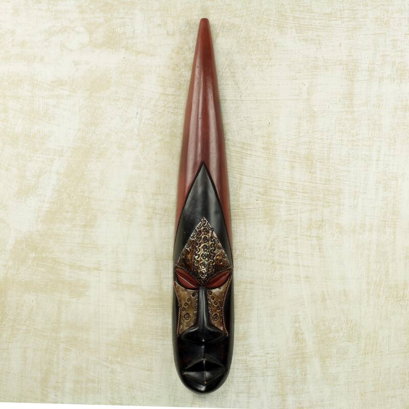 Novica Handmade Ga Nyo African Wood Mask