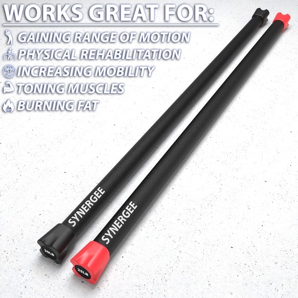 Strength /& Condition Multiple Weights Padded Weighted Bars Synergee Workout Bar Weight Bar Combo Set Body Toning Exercise Bar