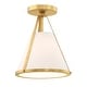 preview thumbnail 1 of 1, Fulton 1 Light Antique Gold Semi Flush Mount