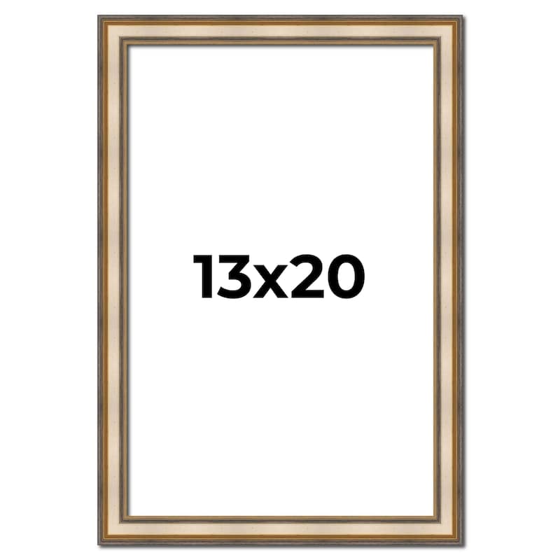 13x20 Frame Gold Solid Wood Shadow Box Width 1.5 Inches | Interior Frame Depth 2 3/8 Inches