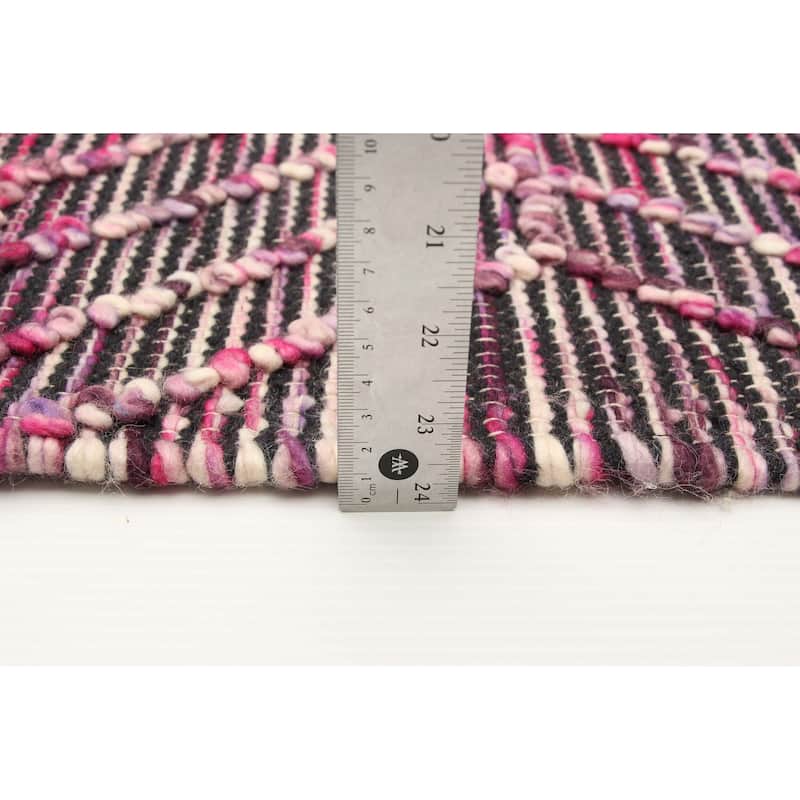 ECARPETGALLERY Braid weave Sienna Pink Wool Rug - 5'3 x 7'7