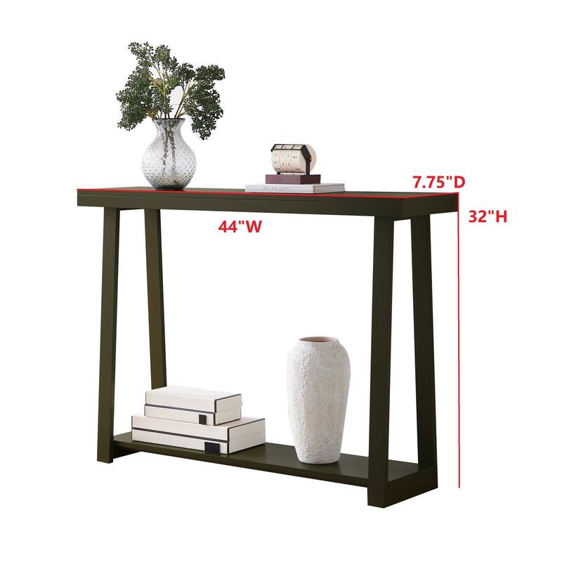Emma Collection Wood 44" Modern Console Table with Shelf