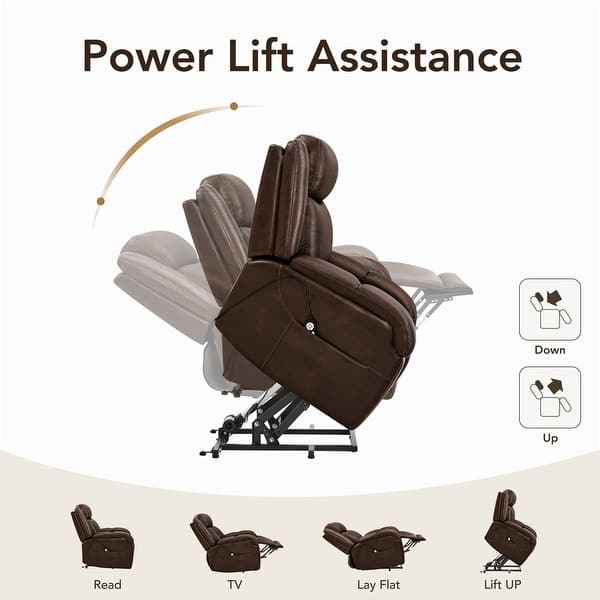 Spruce & Spring Dual Motor Power Lift Recliner Chair for Elderly with ...