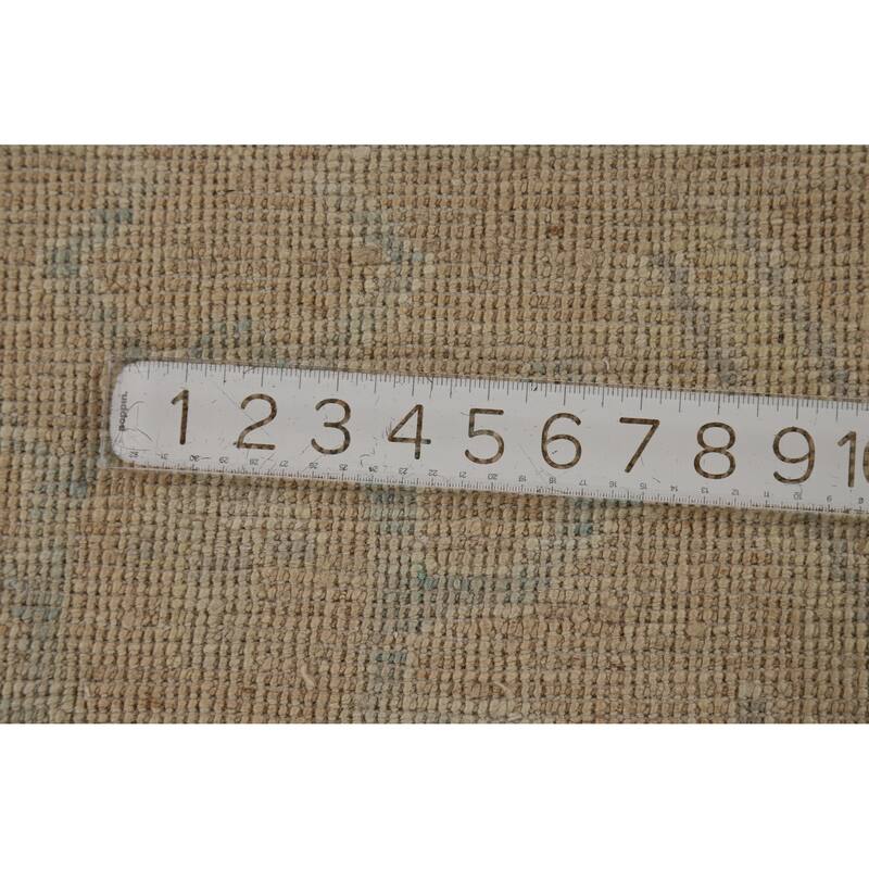 Hand Knotted Oriental 100% Wool Carpet Transitional All-Over Navy Blue & Blues Oushak Area Rug - 12' 5'' X 8' 8''