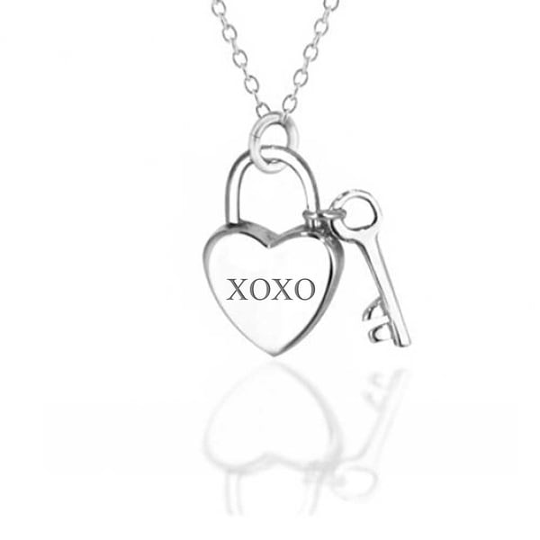 Sterling Silver Polished Key Heart Pendant