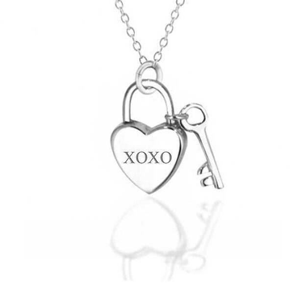 Shop Love Lock And Key Heart Shape 2 Small Charm Pendant For Women