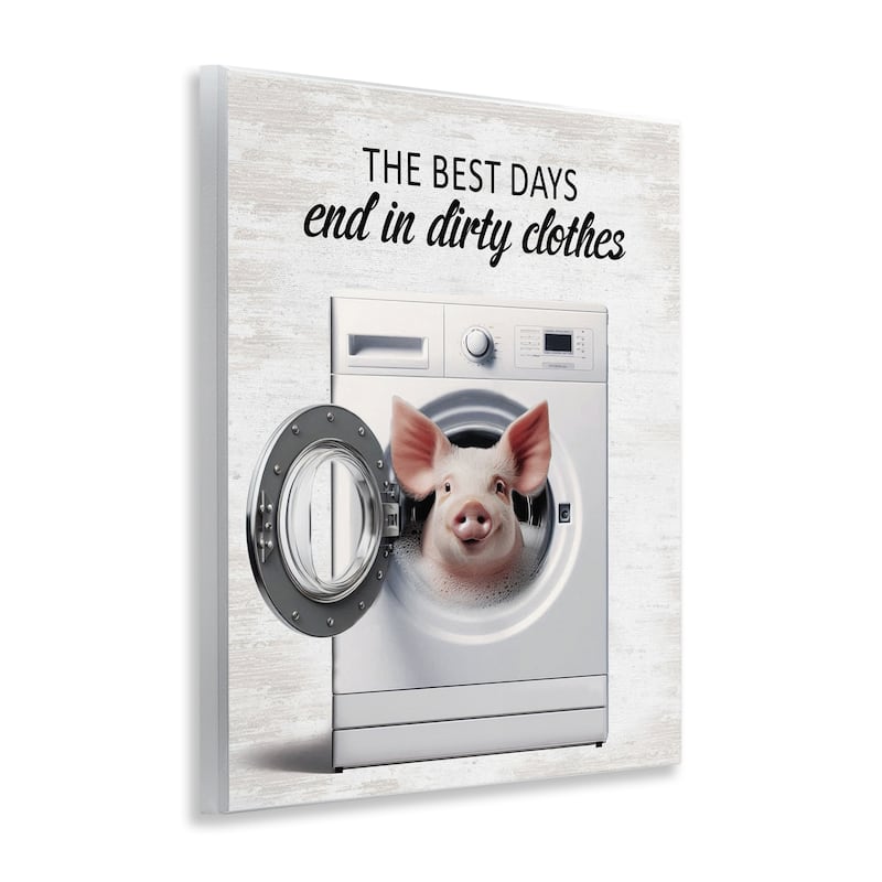 Stupell Best Days & Dirty Clothes Wall Plaque Art Design By Lettered and Lined