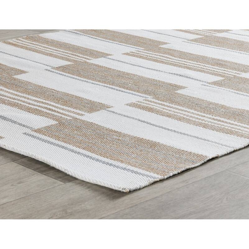 Boulder Indoor Outdoor Handwoven Stripe Area Rug by Kosas Home