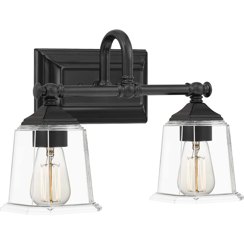 Nicholas 2-Light Bathroom Vanity Light in Earth Black