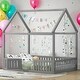 preview thumbnail 2 of 7, Full Size House-Shaped Design House Bed with Fence and Door