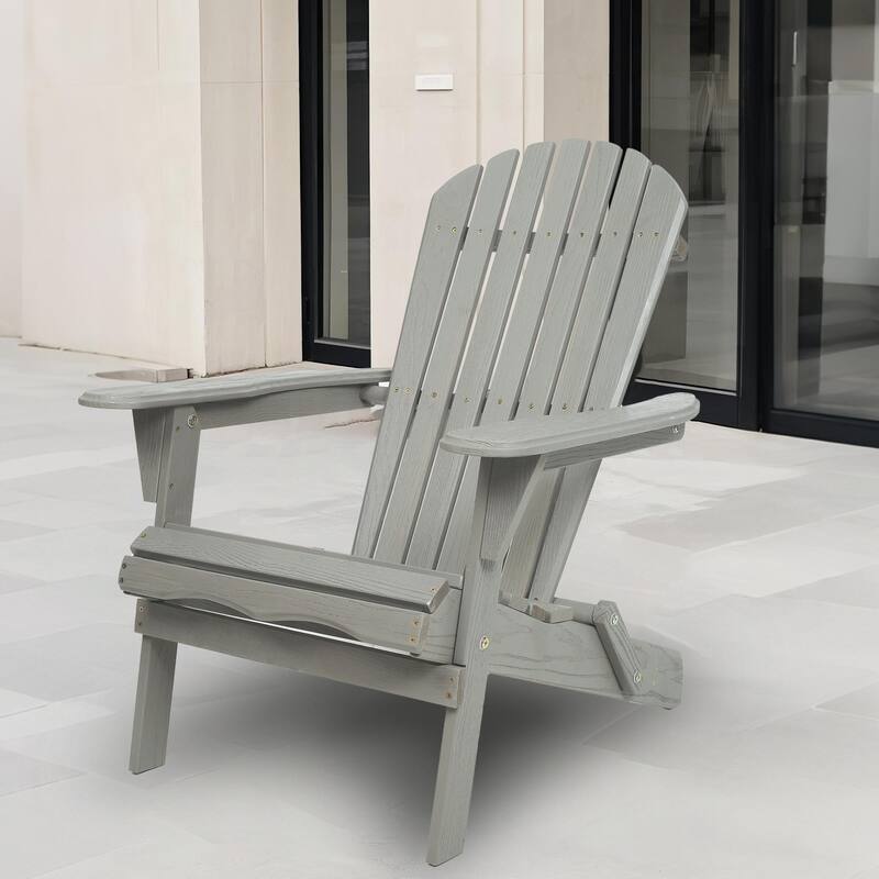 Wood Lounge Patio Chair Wooden Folding Embossed Adirondack Chair Set of 2 Solid Cedar Wood Lounge Patio Chair with Wood Grain