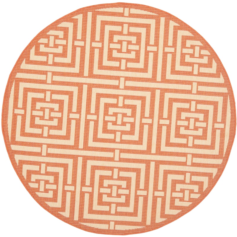 SAFAVIEH Courtyard Ginger Indoor/ Outdoor Waterproof Patio Backyard Rug