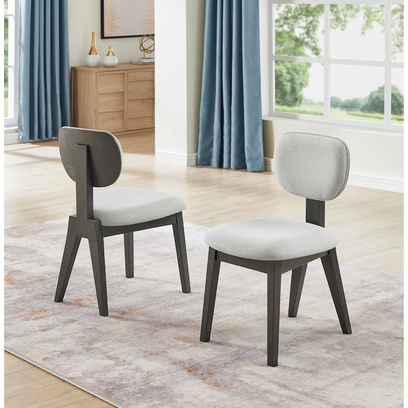 Valencia 7-Piece 54" Round White Faux Marble Dining Set with Gray PVC Upholstered Pedestal Base & Light Gray Fabric Chairs