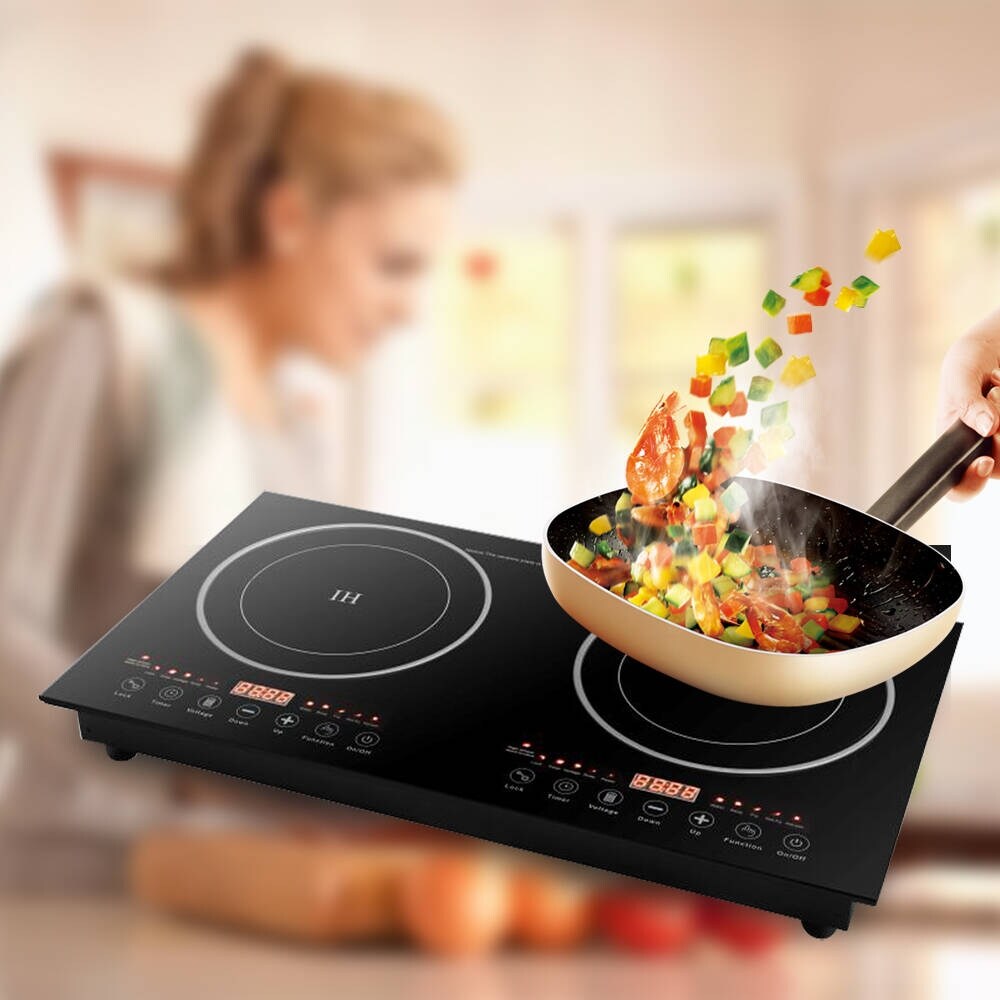 DELLA Dual Induction Counter Top Portable Lightweight Black Cook Top  Electric Burner Stove Dual Hot Plate Cooker Glass - Bed Bath & Beyond -  20609983