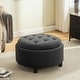 preview thumbnail 2 of 9, 29.33" Round Fleece Ottoman with Reversible Lid & Hidden Storage