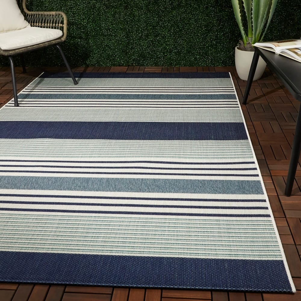 Jonah Striped Transitional Indoor/ Outdoor Area Rug