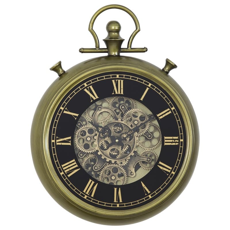 Simple Pocket Watch Gear Clock with Open Moving Gears