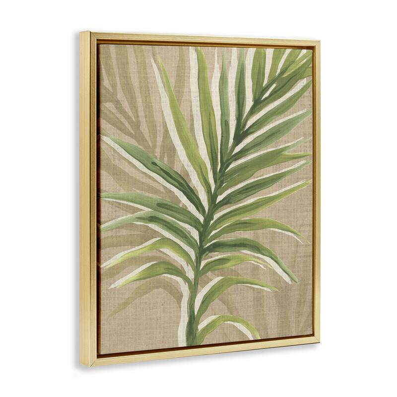Stupell Rustic Palm Plant Framed Floater Canvas Wall Art Design By June Erica Vess
