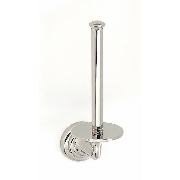 slide 2 of 7, Alno Charlie's 6-3/4 Inch Tall Vertical Drop Down Single Post Toilet Polished Nickel
