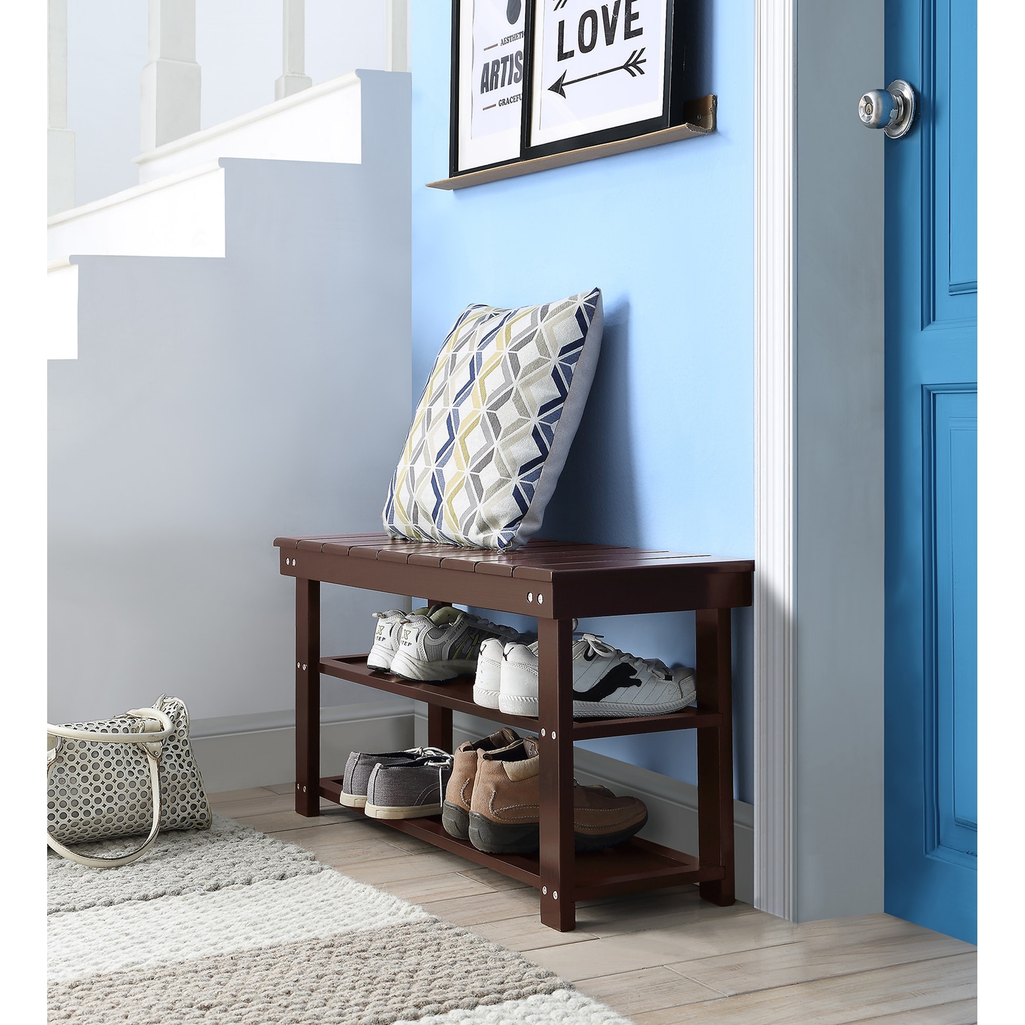 Copper grove cranesbill shop mudroom shoe storage bench