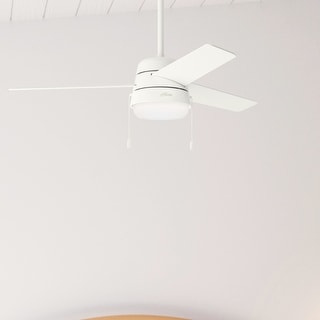 Hunter 52" Aker Ceiling Fan with LED Light and Pull Chain - Scandinavian, Contemporary, Transitional, Modern Farmhouse