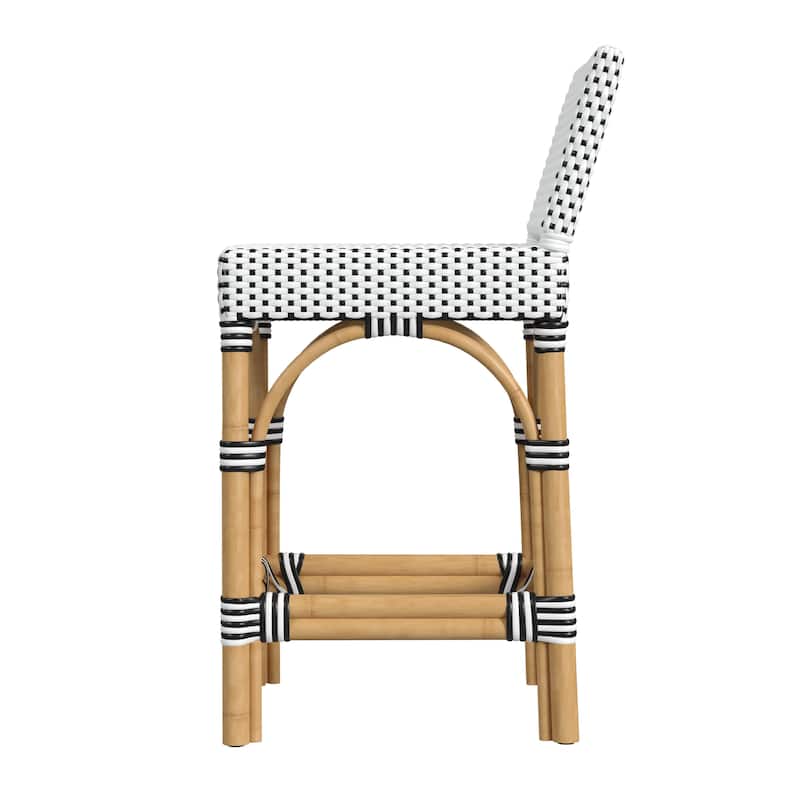 Amalfi 24.5 in. Seat Height Outdoor Counter Stool with Back