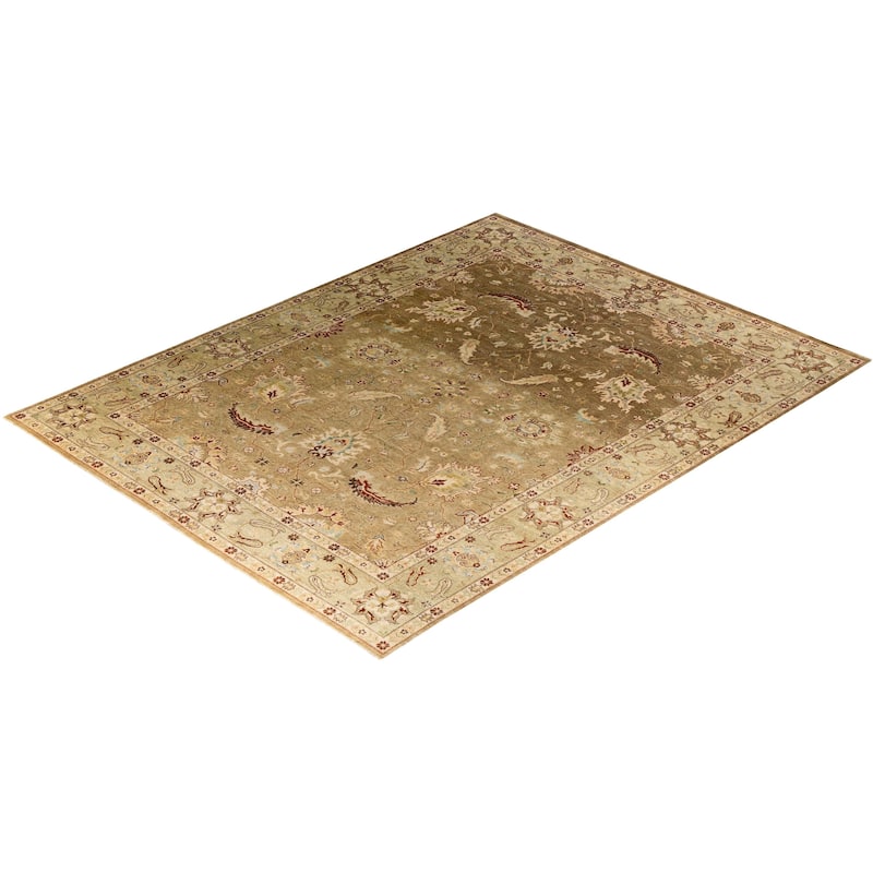 Oushak One-of-a-Kind Hand-Knotted Area Rug, Beige - 9' 2" x 12' 2"
