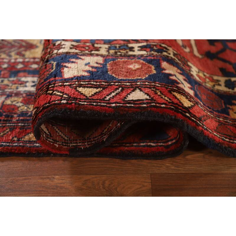 Handmade Vegetable Dye Ardebil Persian Vintage Runner Rug - 3'5"x 10'4"