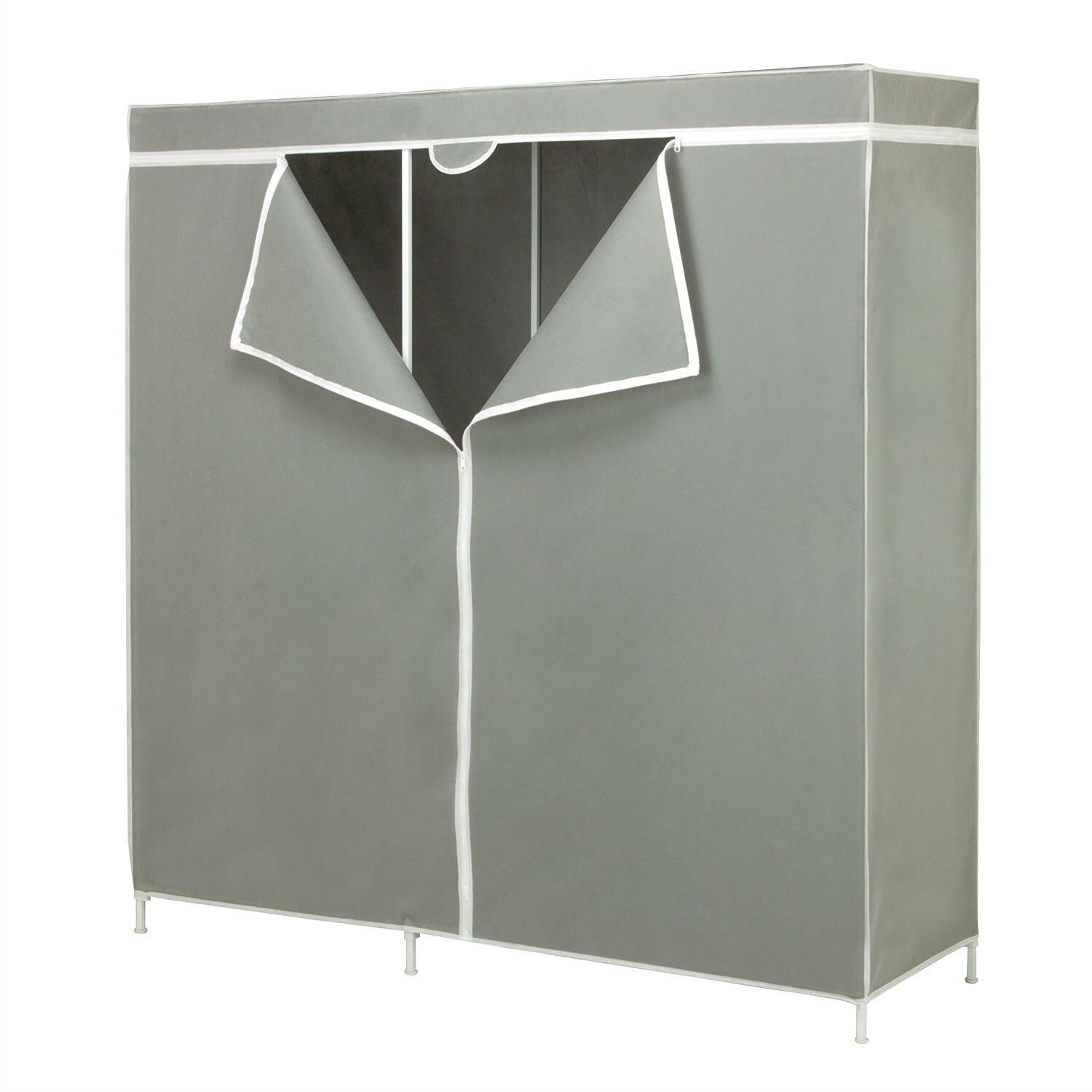 Shop 60 Inch Grey Portable Closet Clothes Organizer Wardrobe