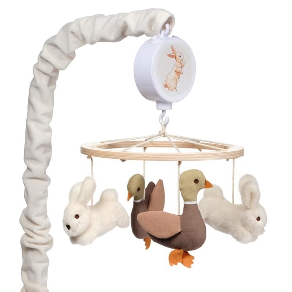 slide 2 of 7, Lambs & Ivy Signature Bunny Hop Musical Baby Crib Mobile Soother Toy