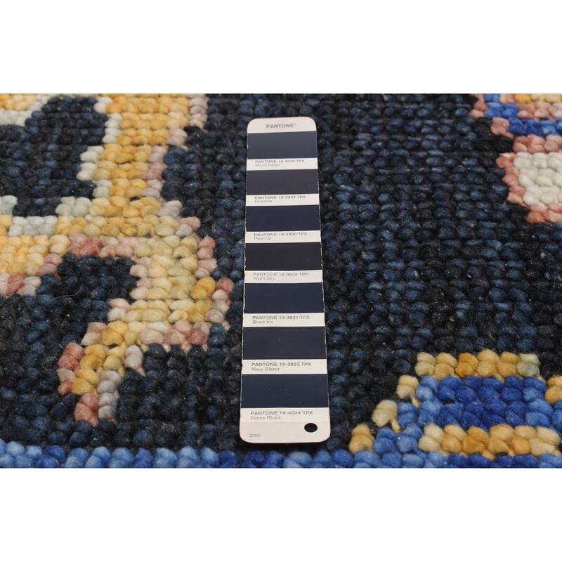 ECARPETGALLERY Hand-knotted Modern Oushak Dark Navy Wool Rug - 9'2 x 12'2