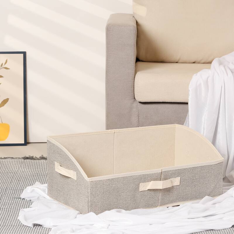 Storage Cube, Trapezoidal Storage Bin with Handles for Shelves Closet, 1 Pack Collapsible Storage Basket for Organizing Clothes