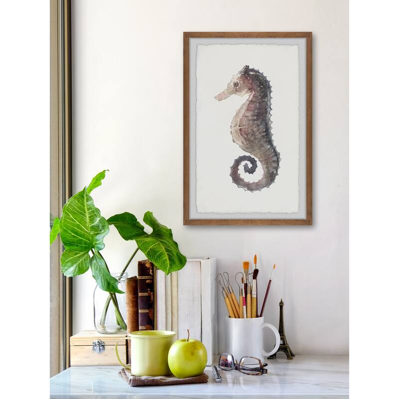 Stiff Seahorse Framed Wall Art, Coastal Serenity - Tranquil Ocean-Inspired Wall Décor