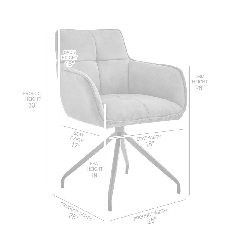 Noah Upholstered Dining Arm Chair with Metal Star Base