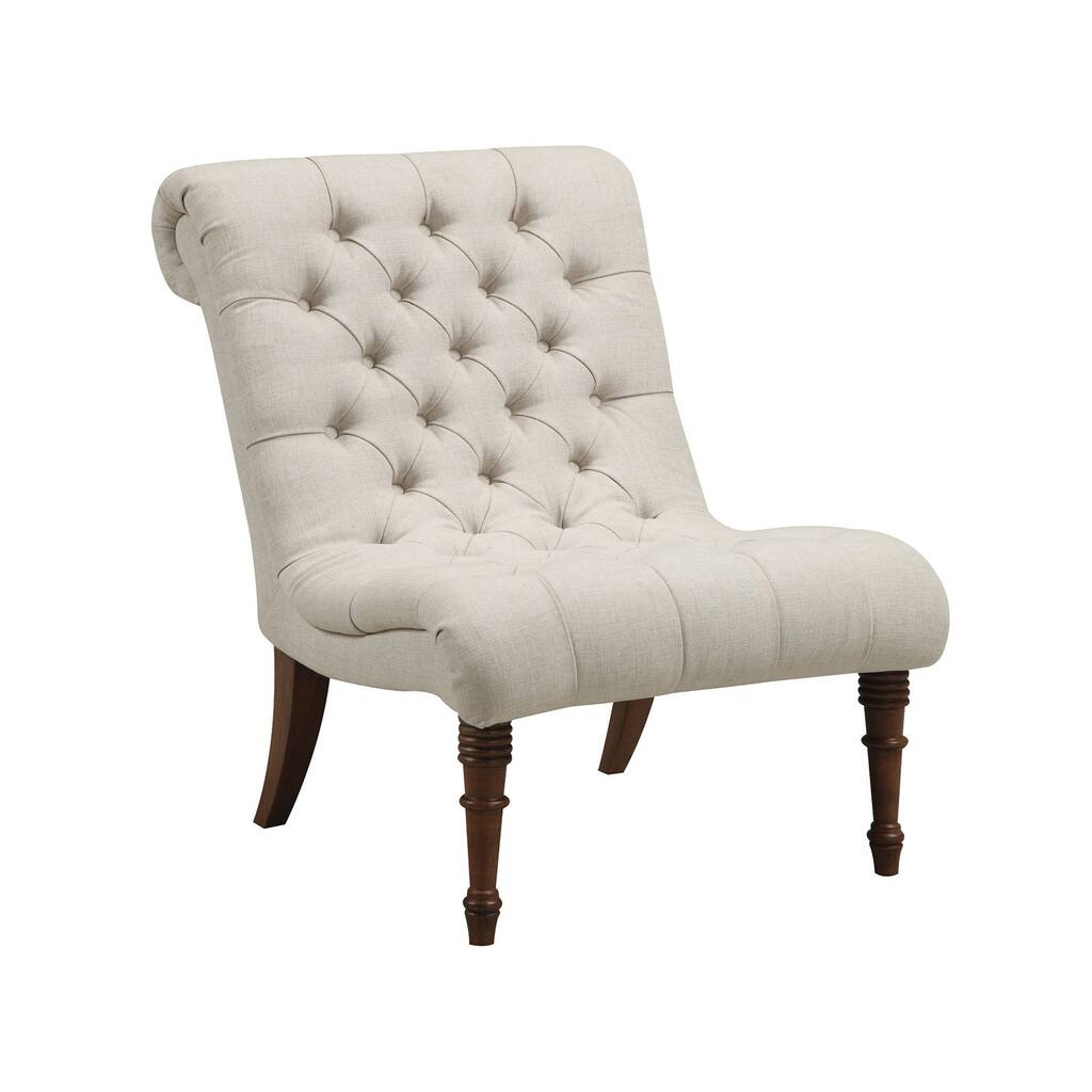 Tufted Back Accent Chair in Oatmeal