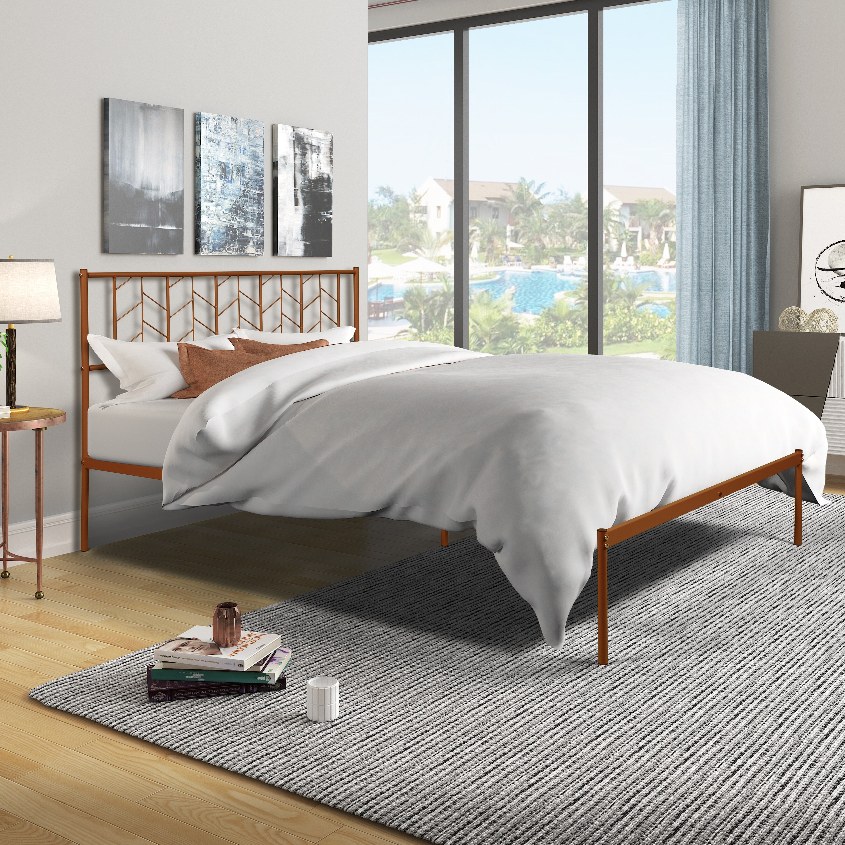 Olga metal shop platform bed frame