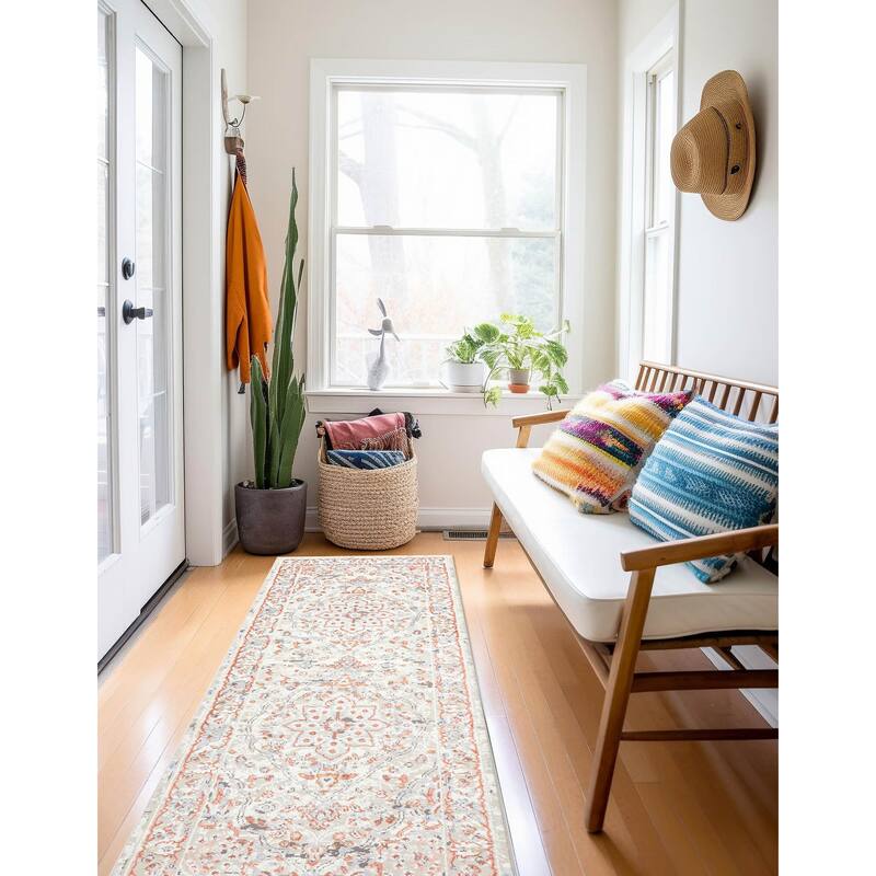 ECARPETGALLERY Machine Made Seline Ivory Area Rug