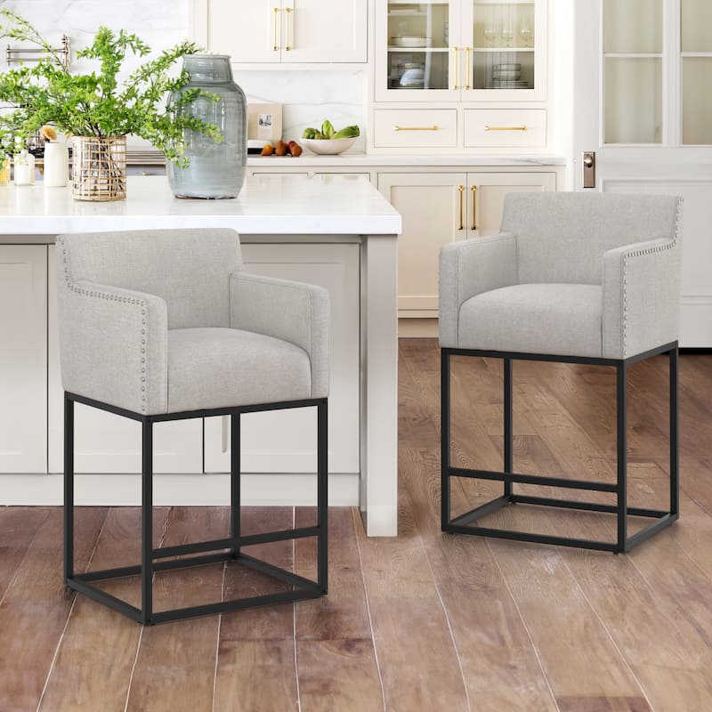 Modern Counter Height Bar Stools Fabric Upholstered Counter Stool