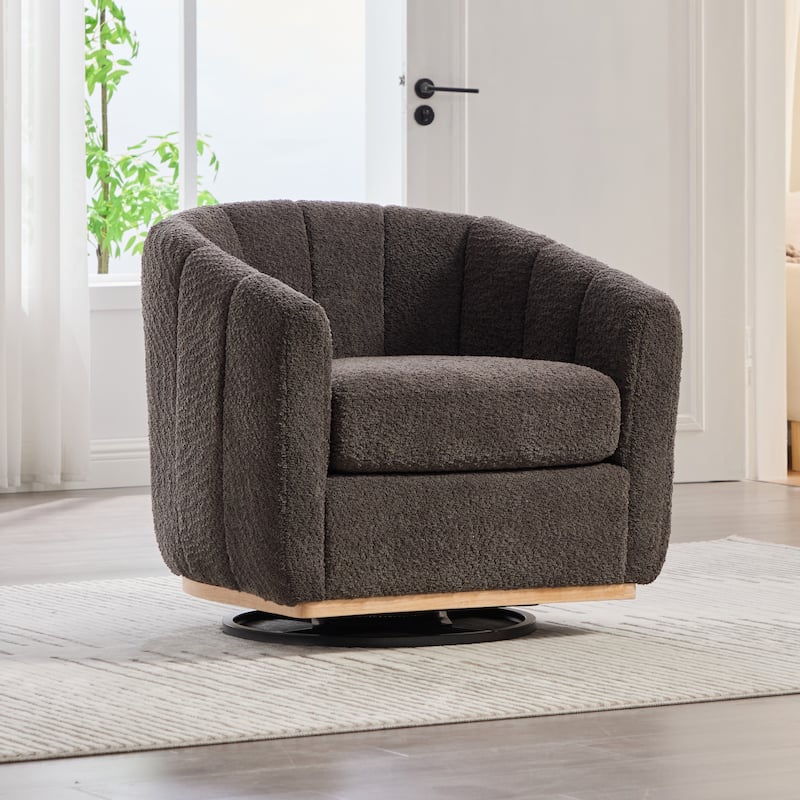 32.3" W Modern Swivel Accent Chair,Chenille Single Sofa Seating