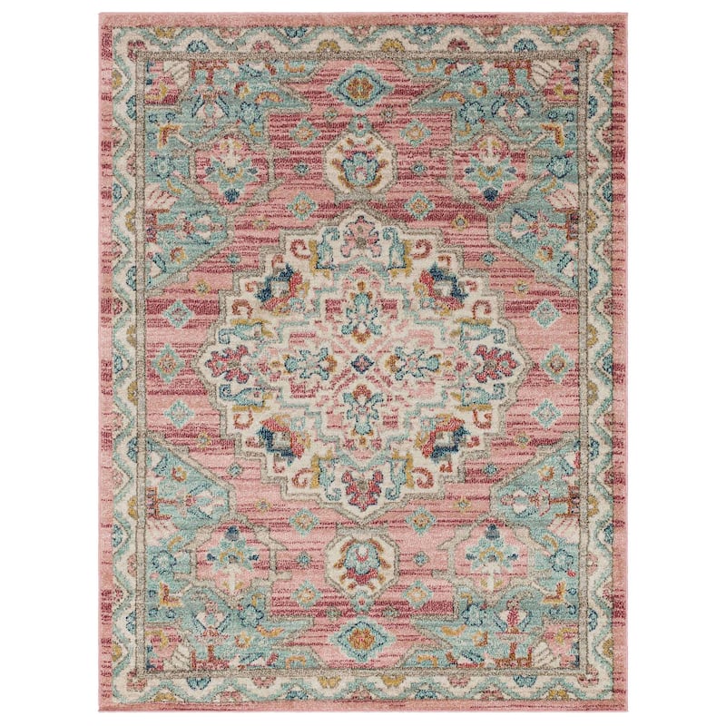 Mohawk Home Laughton Traditional Medallion Area Rug - 1' 11" x 8' - Pink - Runner