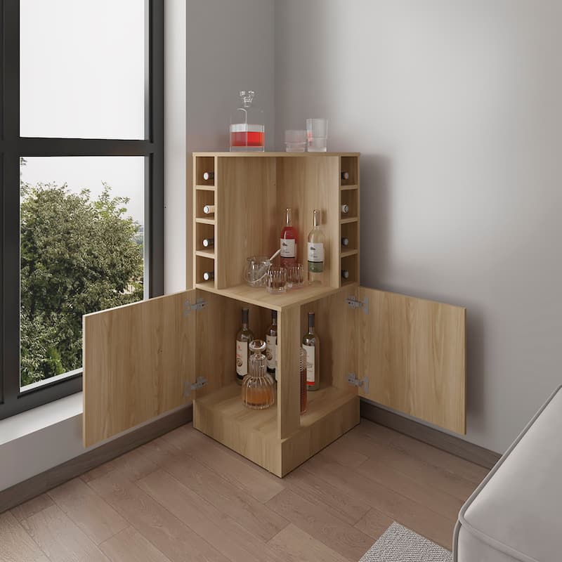 Bar Cabinet, 2 Doors, 8 Wine Bottle Compartments