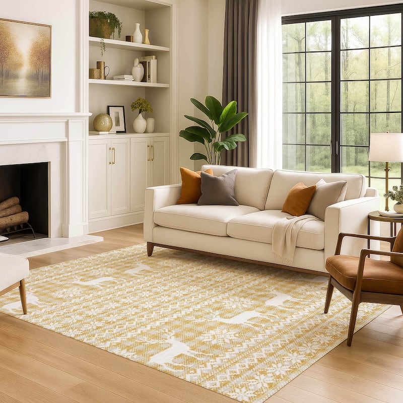 Premium Washable Super Soft Christmas Reindeer Mayfield Rug