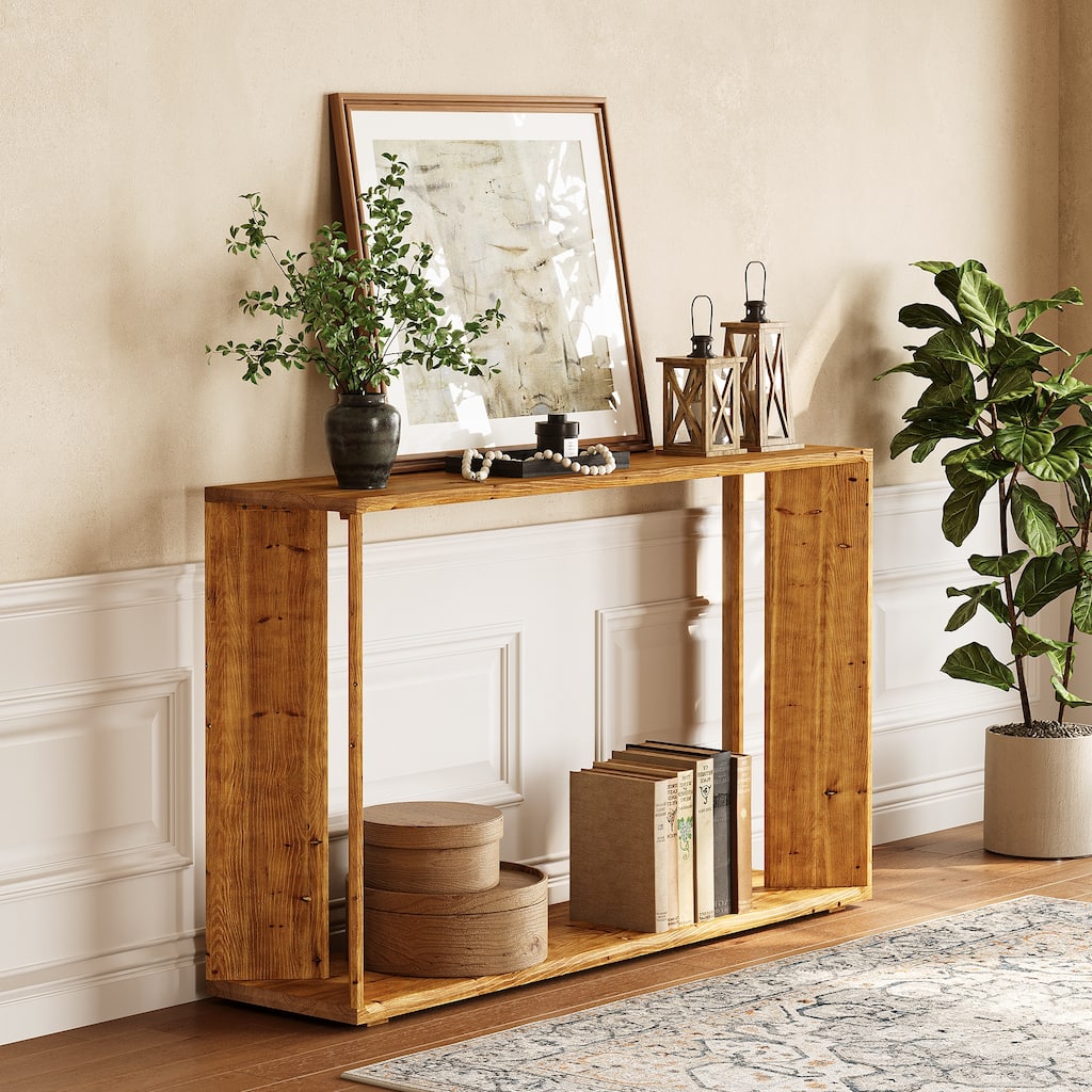 55 Inch Farmhouse Entryway Table Indoor for Foyer, Hallway